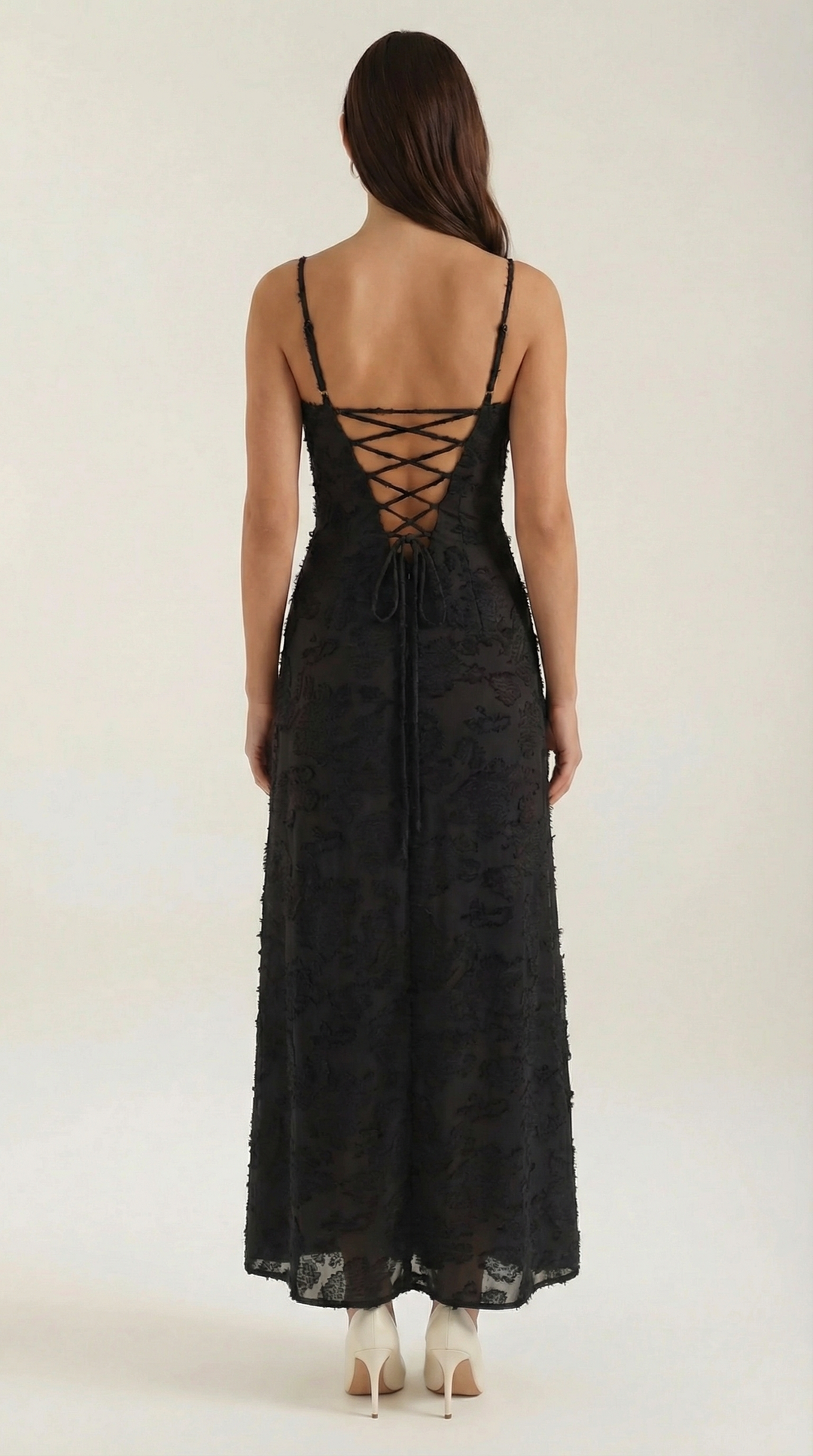 Arabelle Maxikleid mit Jacquard-Stoff