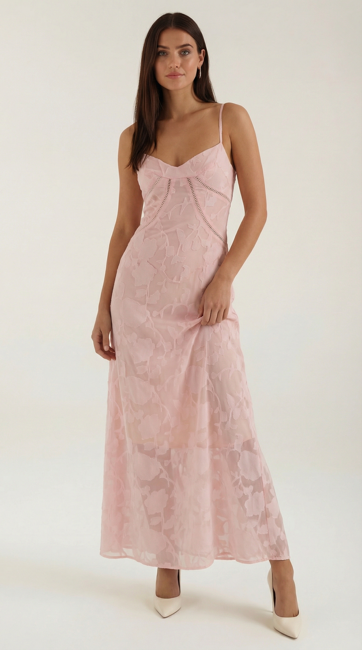 Arabelle Maxikleid mit Jacquard-Stoff