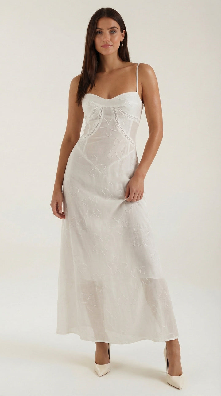 Arabelle Maxikleid mit Jacquard-Stoff