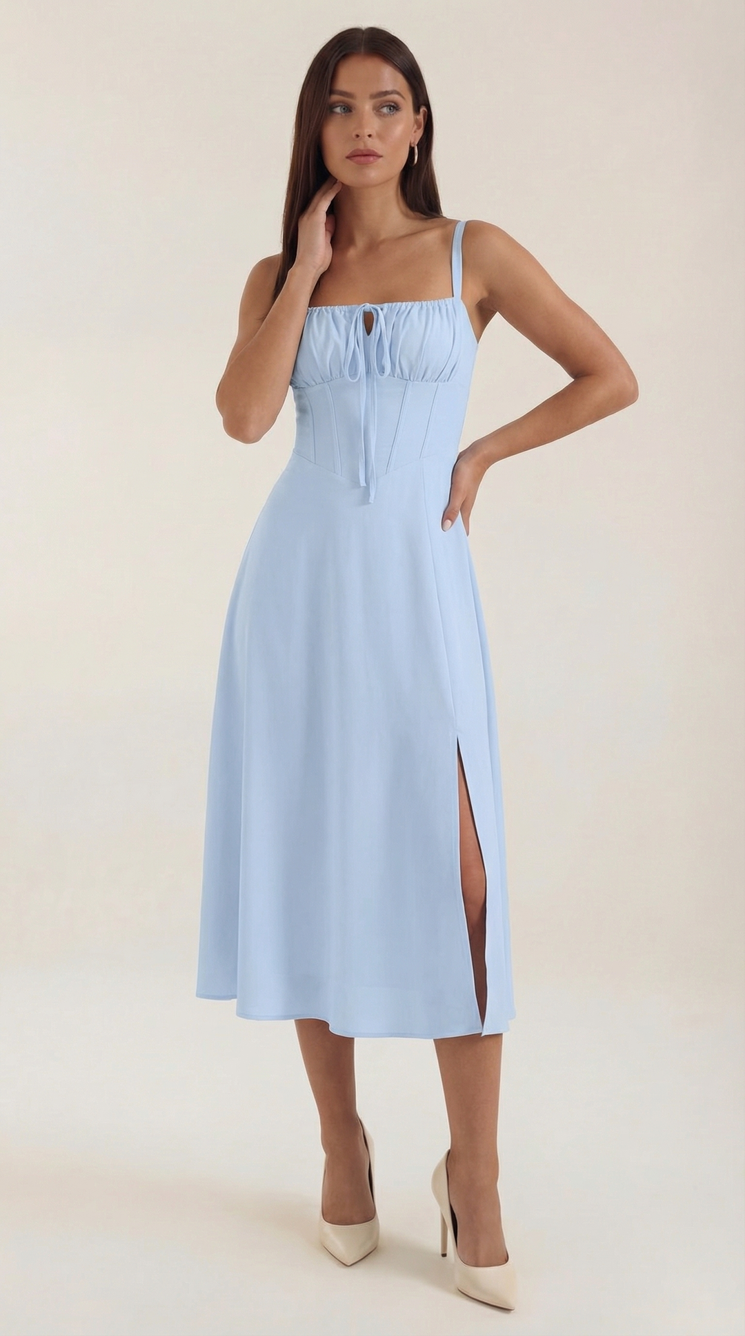 Jade Midikleid mit Schnürung