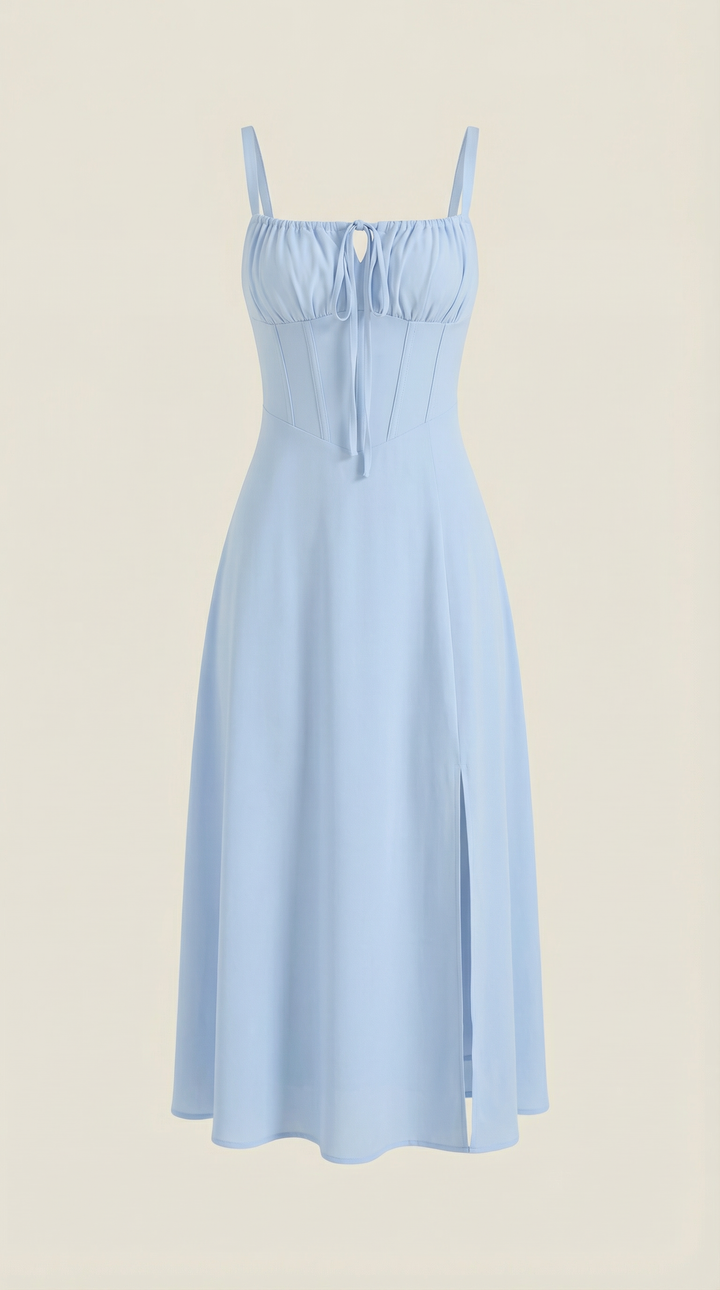 Jade Midikleid mit Schnürung