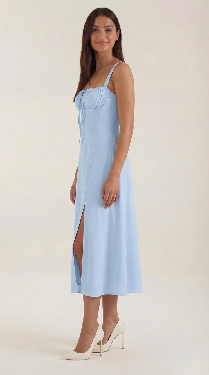 Jade Midikleid mit Schnürung