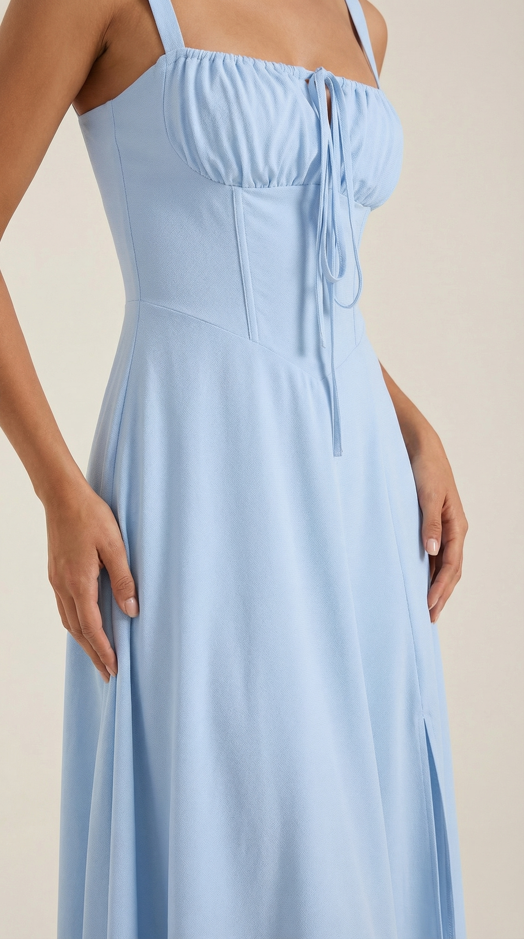 Jade Midikleid mit Schnürung