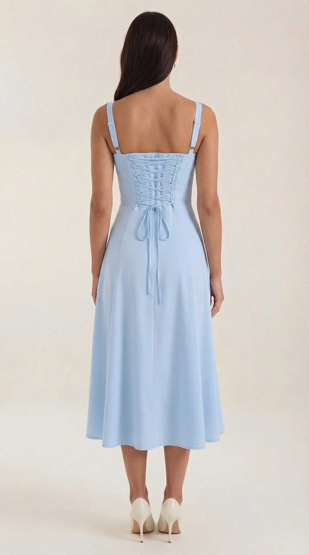 Jade Midikleid mit Schnürung