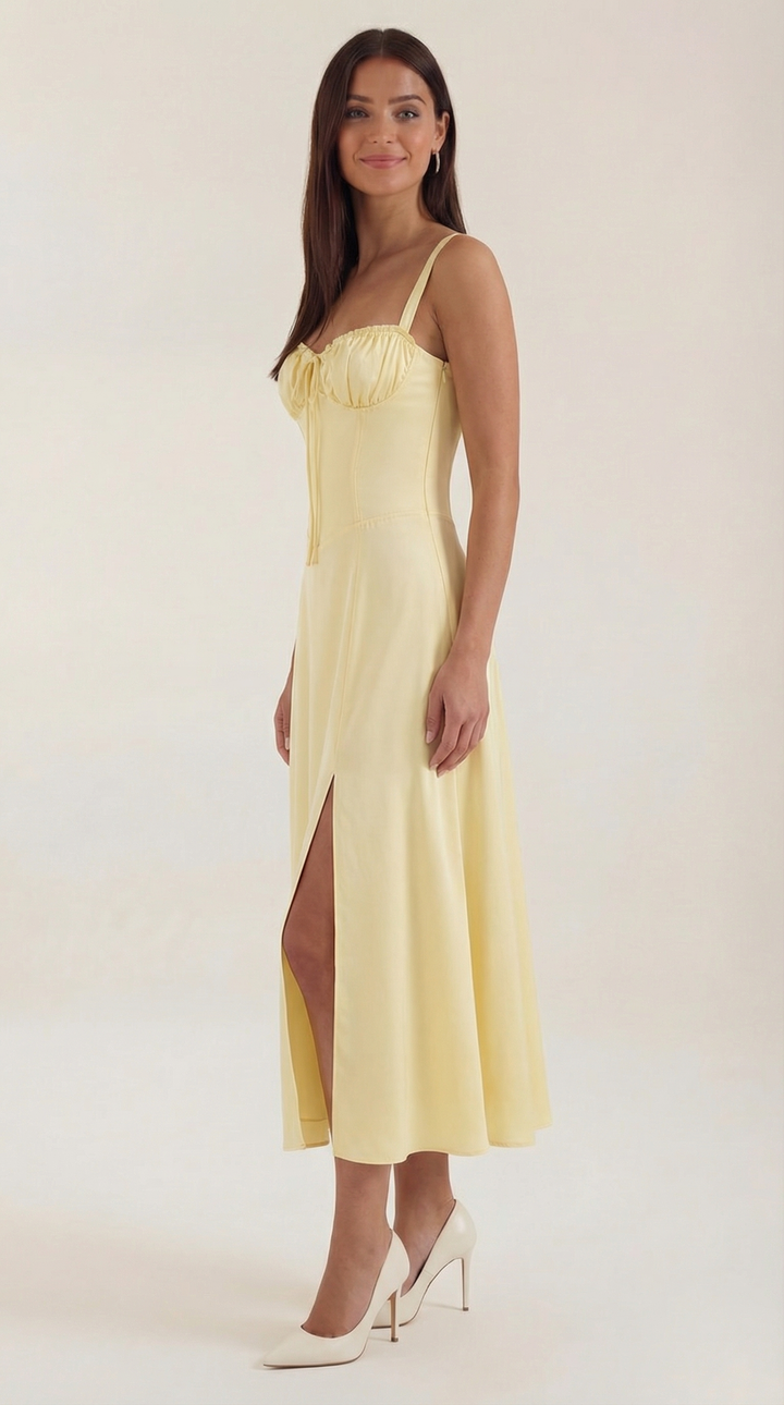 Jade Midikleid mit Schnürung
