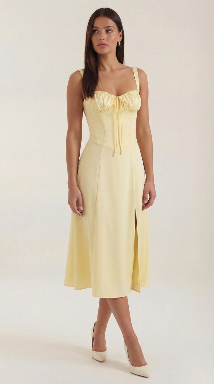 Jade Midikleid mit Schnürung