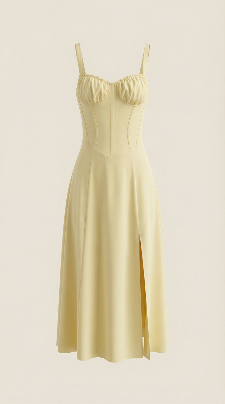 Jade Midikleid mit Schnürung