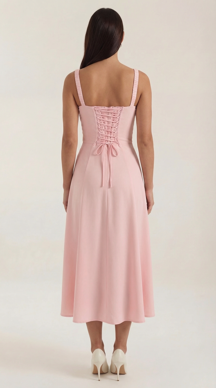 Jade Midikleid mit Schnürung