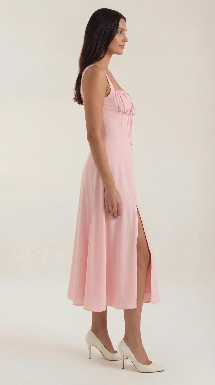 Jade Midikleid mit Schnürung