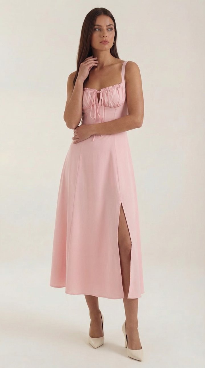 Jade Midikleid mit Schnürung