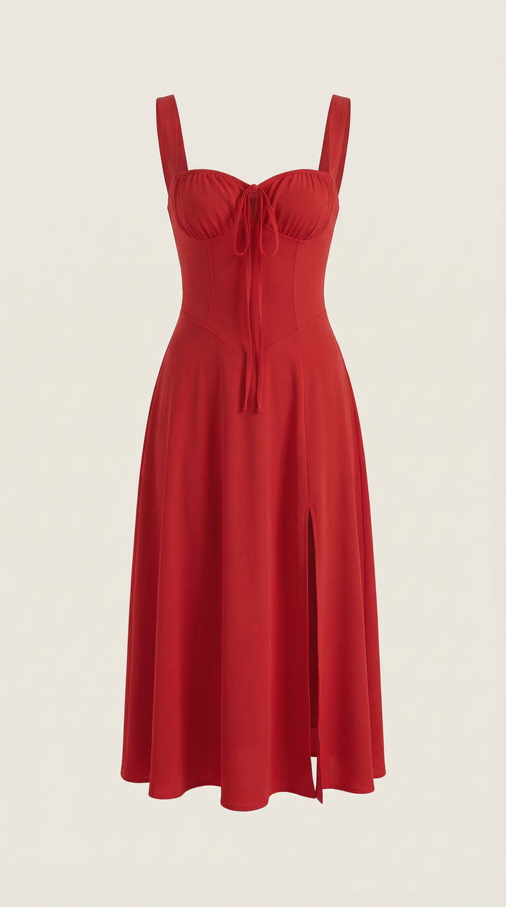 Jade Midikleid mit Schnürung