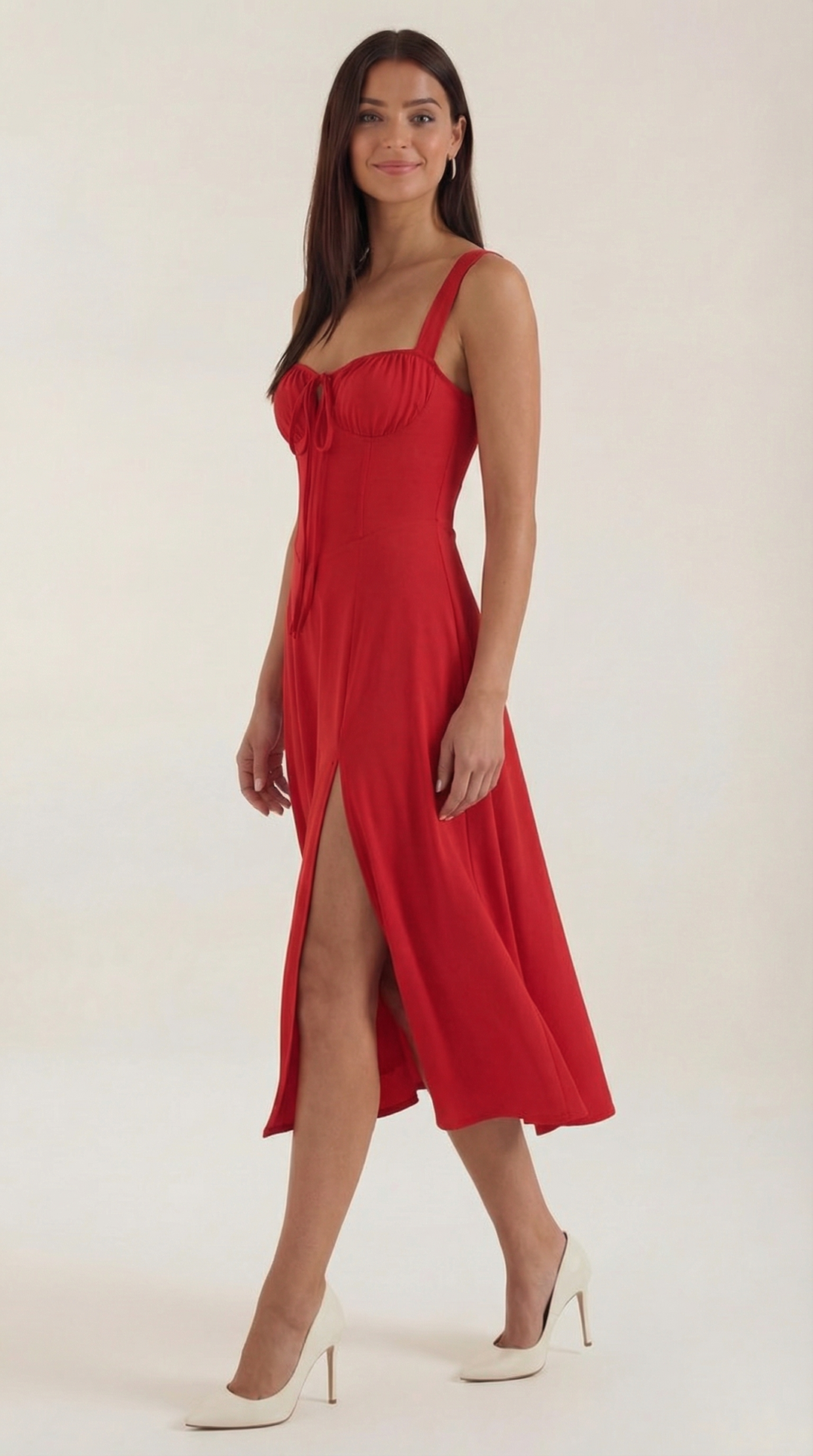 Jade Midikleid mit Schnürung