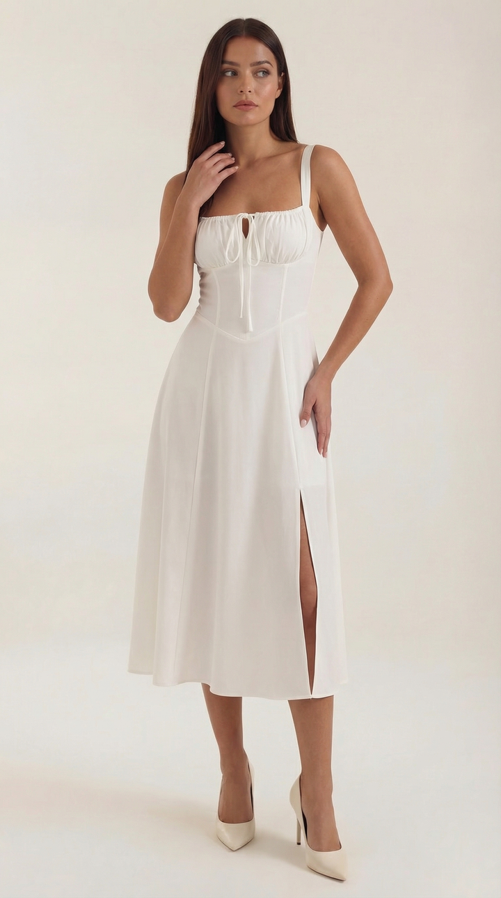 Jade Midikleid mit Schnürung