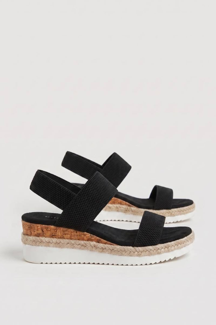 Damen Espadrille Sandalen mit Keilabsatz und Elastik