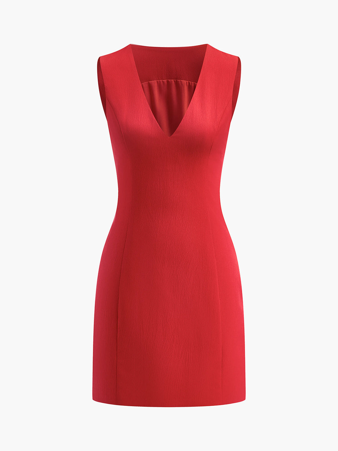 Ruby | Damen V-Ausschnitt Mini-Kleid Ärmellos Fitted Sommerkleid