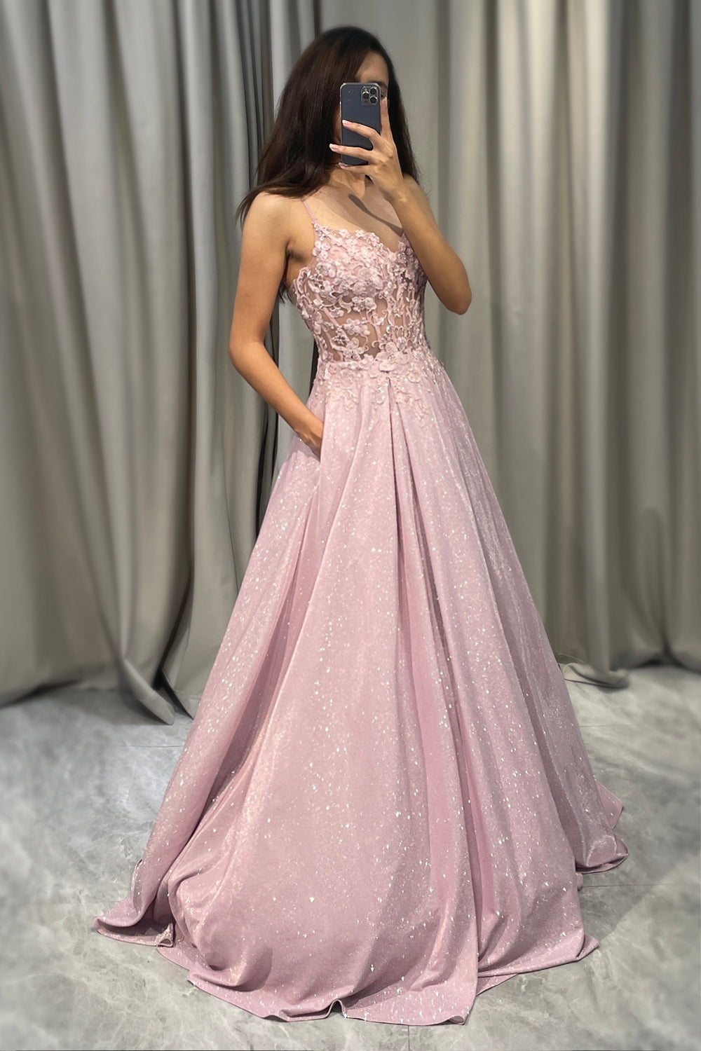 Damen Hochzeitsgast Verziertes Maxikleid