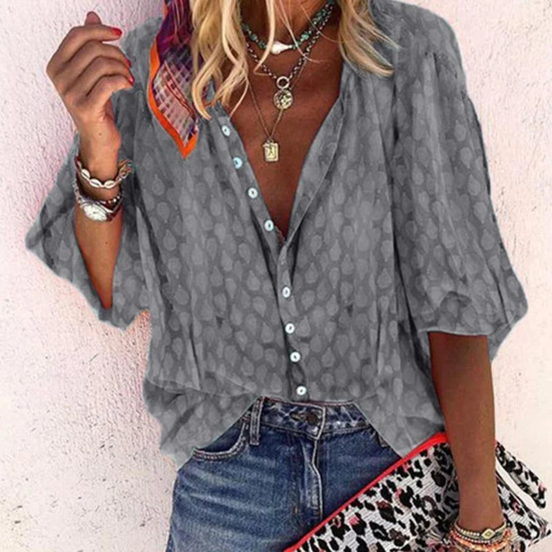 Silke - Damen Bluse mit Muster und Lockerem Schnitt