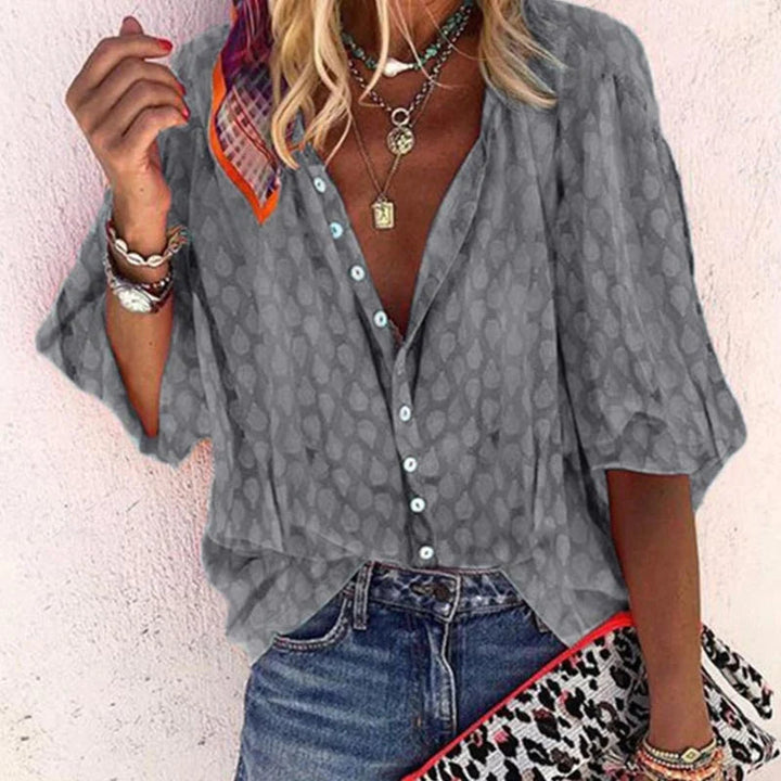 Silke - Damen Bluse mit Muster und Lockerem Schnitt