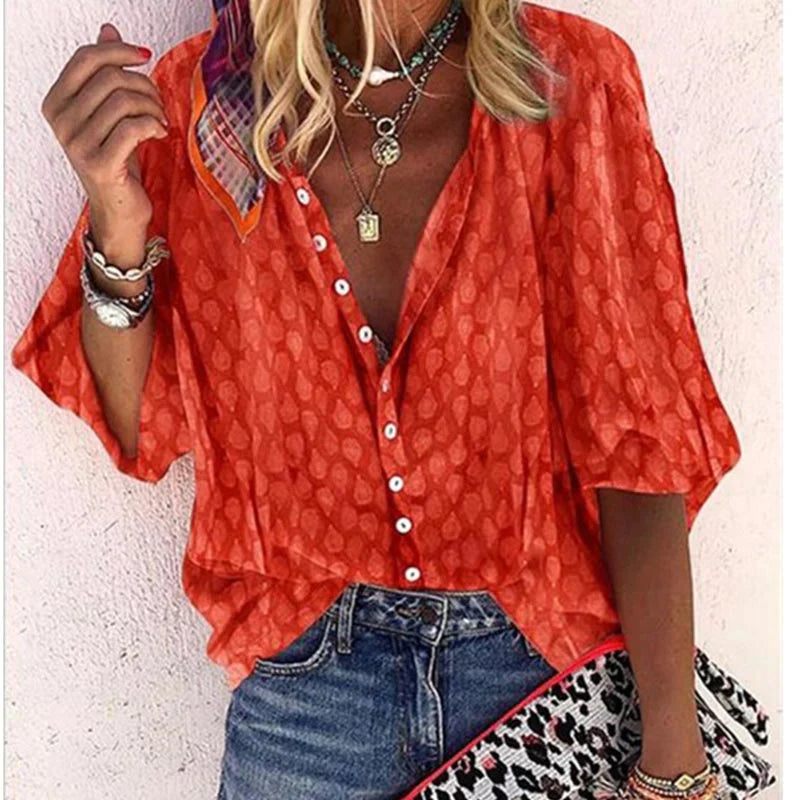 Silke - Damen Bluse mit Muster und Lockerem Schnitt