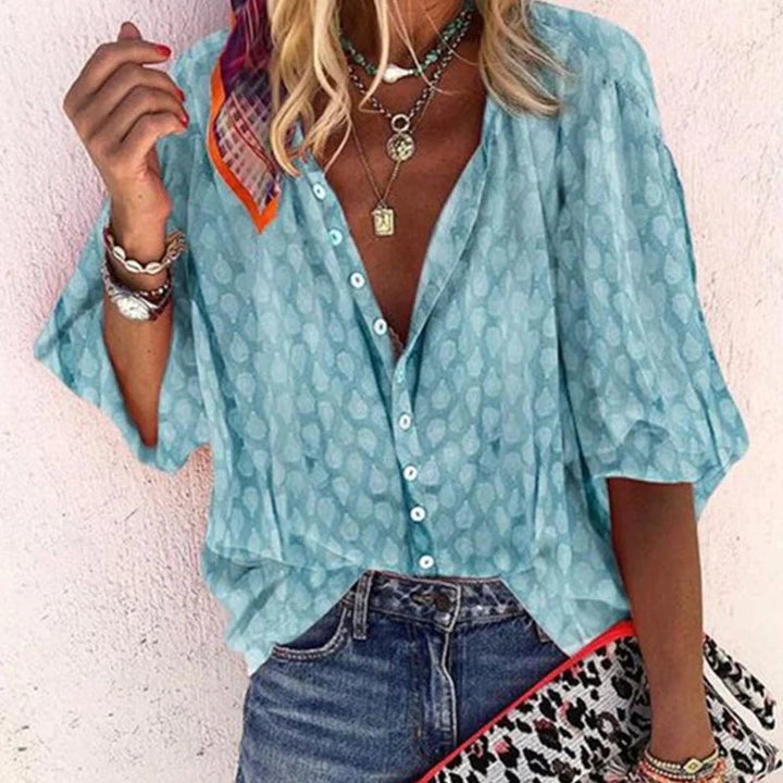Silke - Damen Bluse mit Muster und Lockerem Schnitt