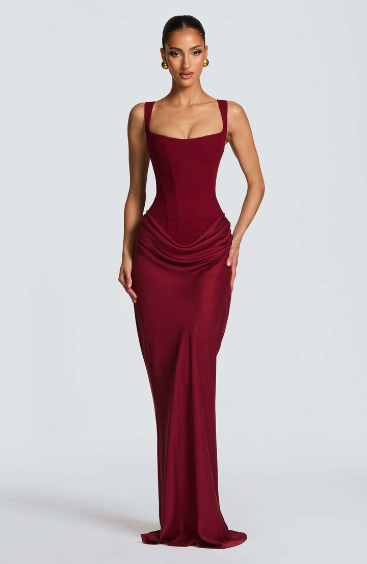 Damen Ärmelloses Bodycon Maxi Hochzeitsgastkleid