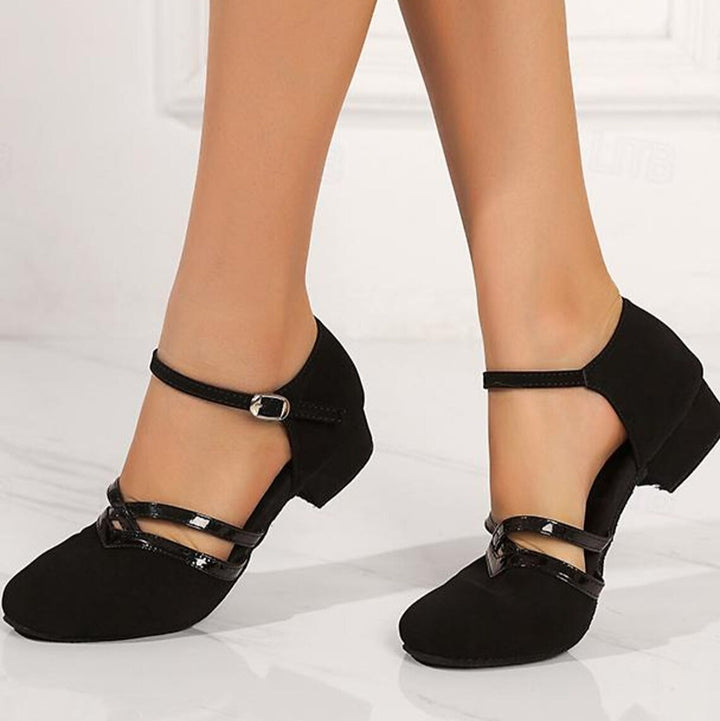 Damen Wildleder Tanzschuhe mit flacher Sohle und Schnürung